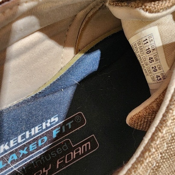Skechers Relaxed Fit Memory Foam Brown Canvas‎ Oxford Casual Shoes Size 11 - Picture 9 of 9